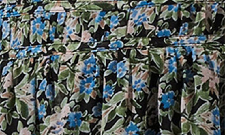 Shop Astr Floral Sweetheart Neck Dress In Blue Multi Floral
