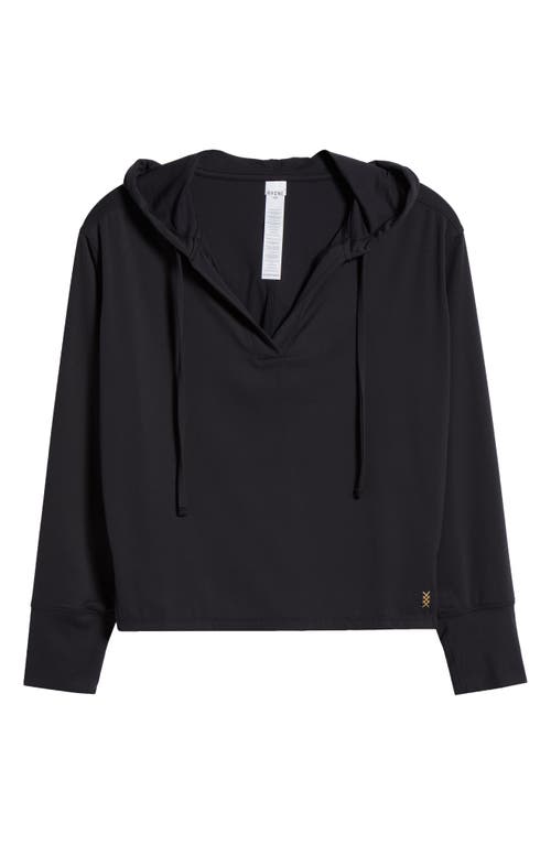 Shop Rhone Serene Stretch Nylon Hoodie In Black