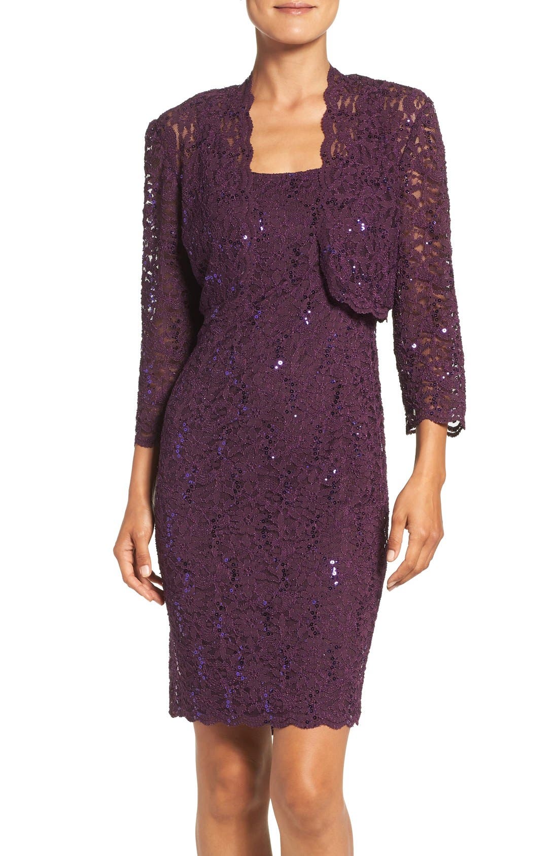 Alex Evenings Embellished Lace Sheath Dress with Jacket Nordstrom