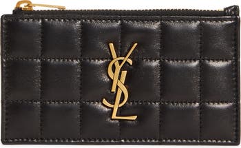 SAINT LAURENT Gaby YSL Monogram Leather Card Case