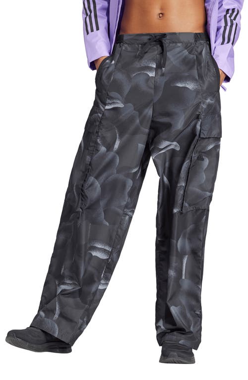 Adidas Originals City Escape Cargo Printed Casual Pants In Black/multicolor