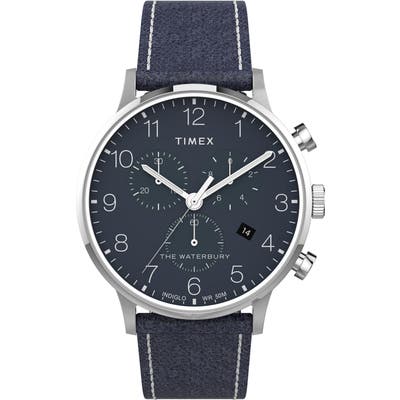 Timex Waterbury Classic Chronograph Leather Strap Watch, 40Mm