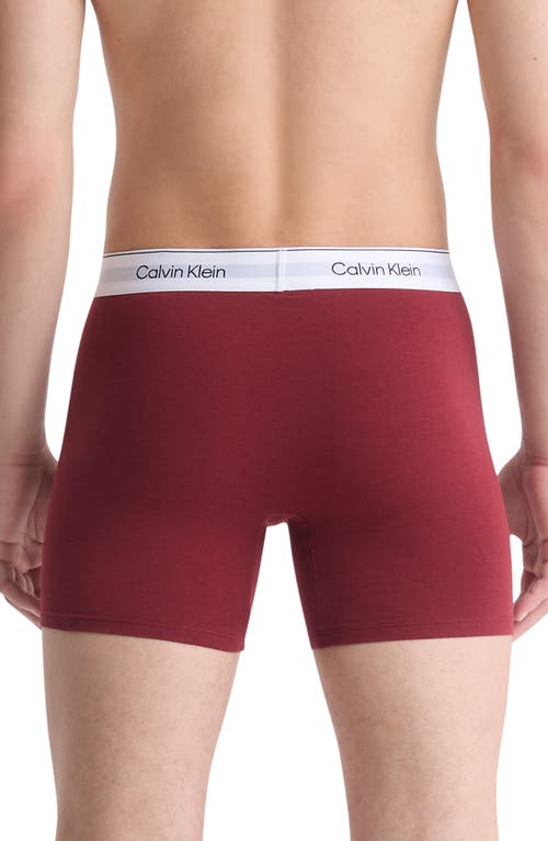 Shop Calvin Klein Assorted 5-pack Modern Stretch Cotton Performance Boxer Briefs In Red/black/grey Assorted