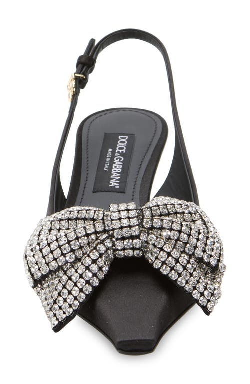 Shop Dolce & Gabbana Dolce&gabbana Mun Kitten Heel Slingback Pump In 8s488 Nero/crystal