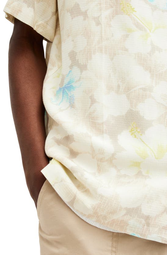 Shop Allsaints Nevada Floral Print Camp Shirt In Wicker White