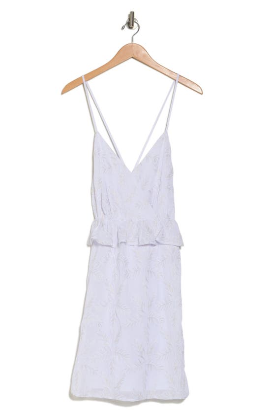 Btfl-life Metallic Embroidered Dress In Off White