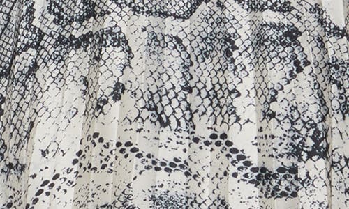 T Tahari Python Print Waist Belt Maxi Dress In Black/ivory Snake