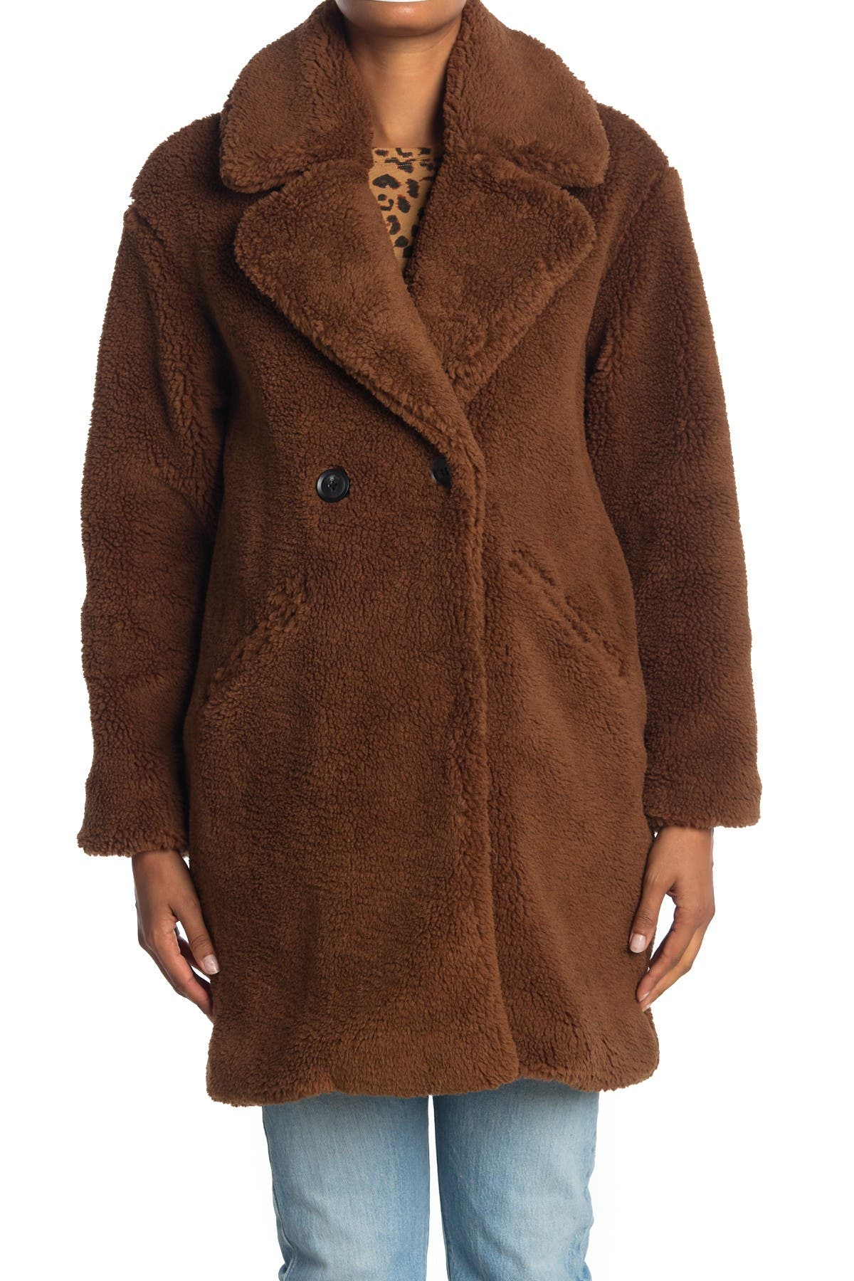 Lucky Brand | Double Breasted Faux Teddy Fur Coat | Nordstrom Rack