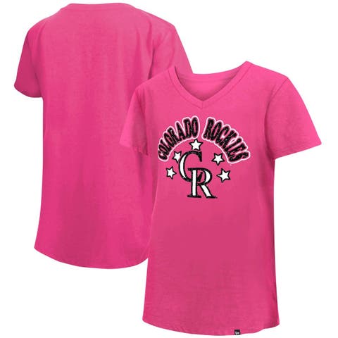 New Era Girl's Kansas City Royals Pink Dipdye V-Neck T-Shirt