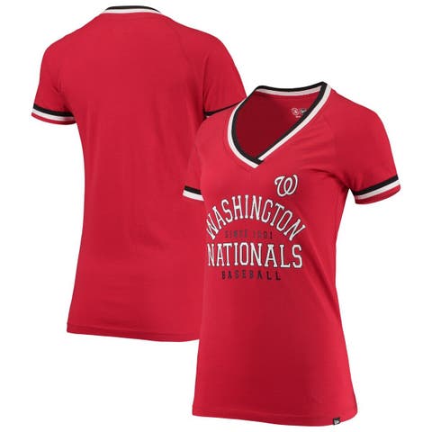 Majestic Threads Women's Majestic Threads Red Washington Nationals Team  Baseball Three-Quarter Raglan Sleeve Tri-Blend T-Shirt, Nordstrom