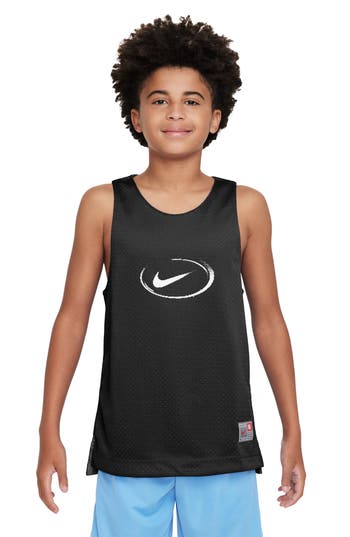 Shop Nike Kids' Reversible Culture Of Basketball Mesh Tank In Black/black/white