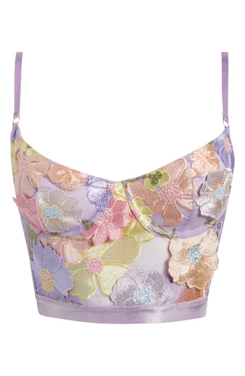 Embroidered Underwire Bustier in Pastel Floral