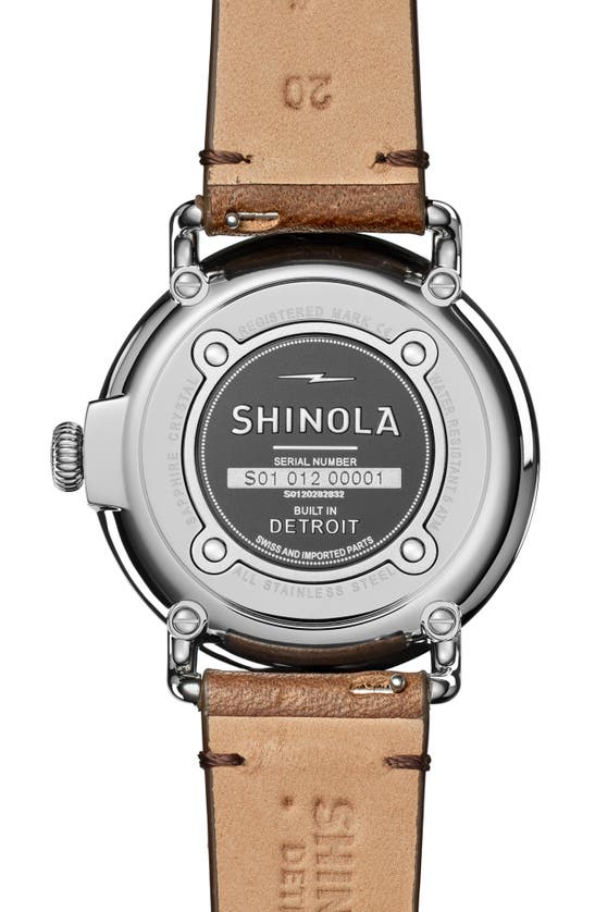 Shop Shinola The Runwell Sub Second Leather Strap Watch, 41mm In Alabaster