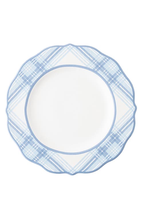 Juliska Tartan Plaid Ceramic Dinner Plate in Chambray