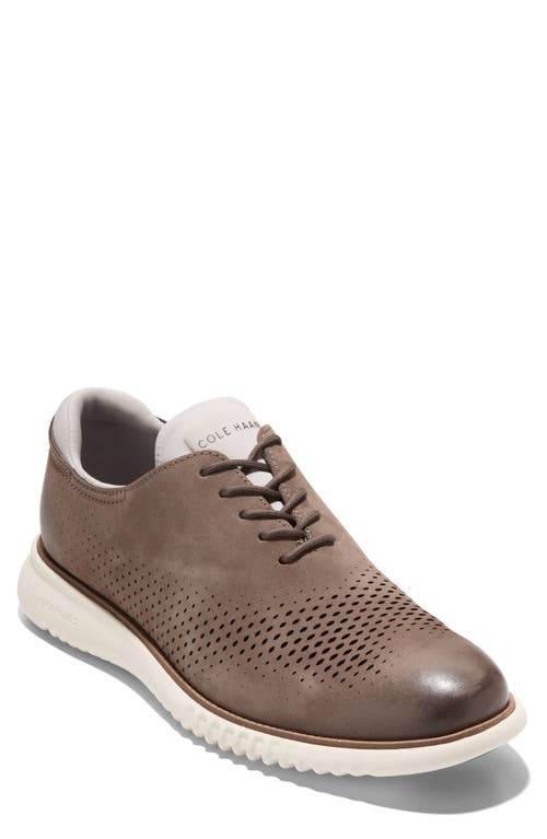 Cole Haan 2.zerogrand Laser Wing Derby In Chocolate Truffle/ivory