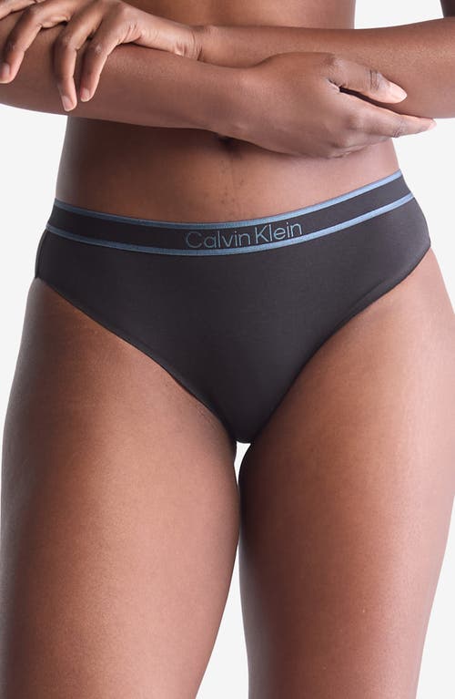 Shop Calvin Klein Tonal Logo Modern Cotton Blend Bikini In Black