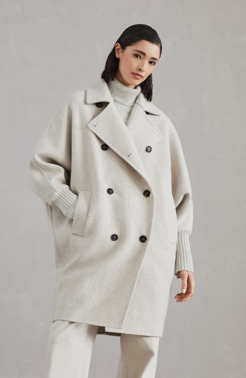 Shop Brunello Cucinelli Handcrafted Coat In Pearl Grey