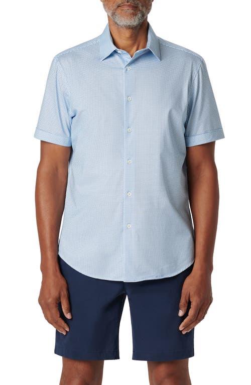 Bugatchi Miles OoohCotton Pin Dot Short Sleeve Button-Up Shirt at Nordstrom,