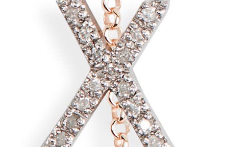 Meshmerise Bezel Diamond Initial Chain Necklace In Rose-x