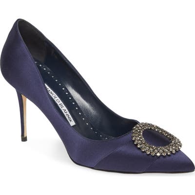 Manolo Blahnik Fasa Buckle Pump, Blue
