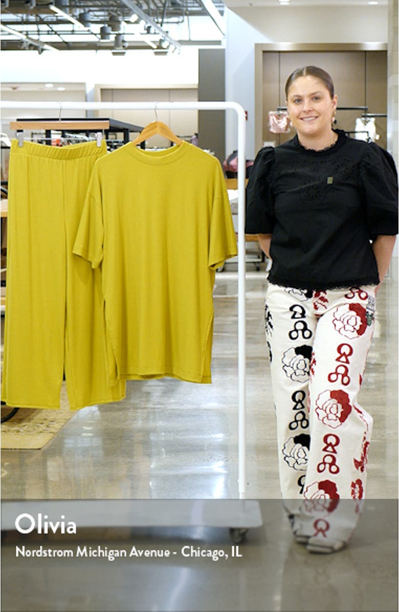 Dressed in Lala Lex Ribbed Oversize TShirt & High Waist Crop Pants Set Nordstrom