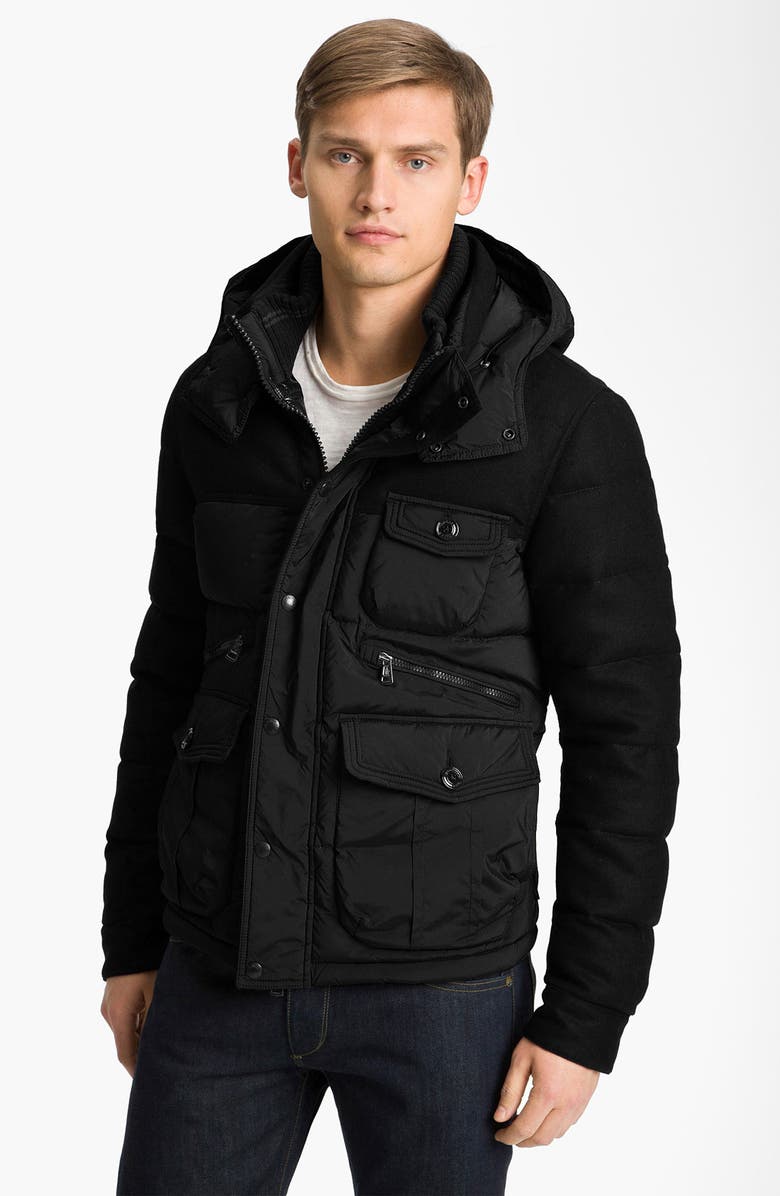 Moncler Mixed Media Quilted Bomber Jacket | Nordstrom