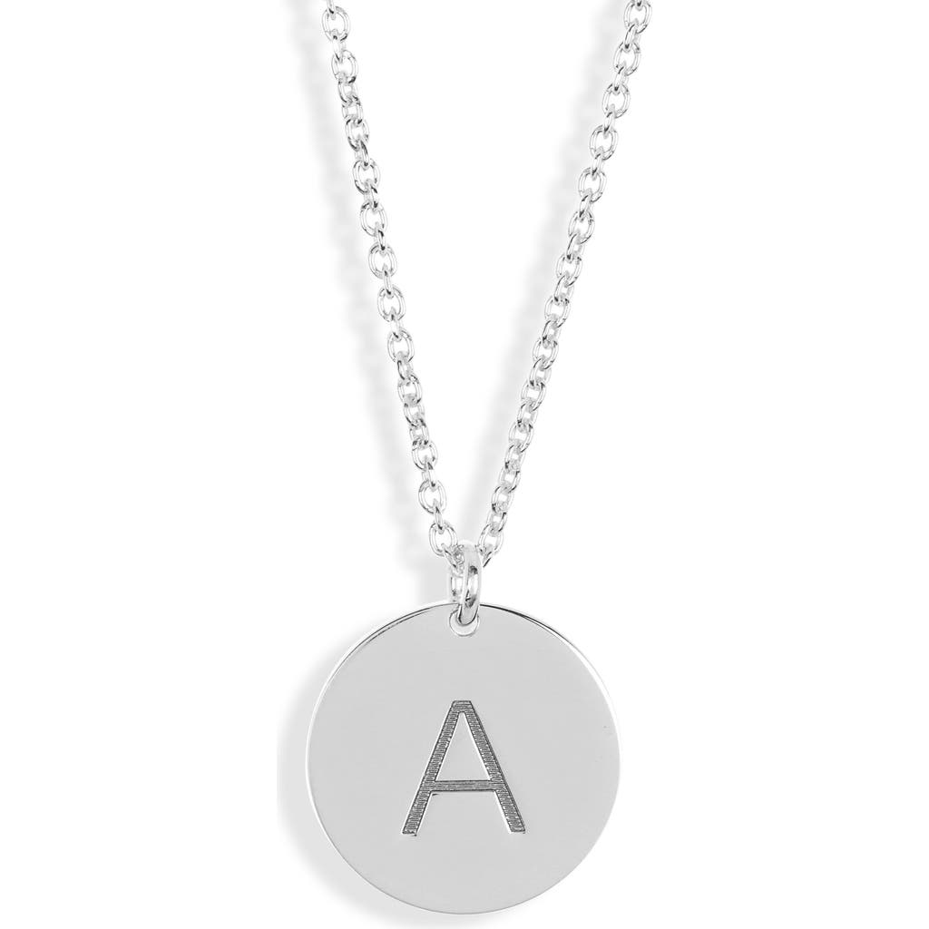 Meshmerise Initial Disc Pendant Necklace In White-a
