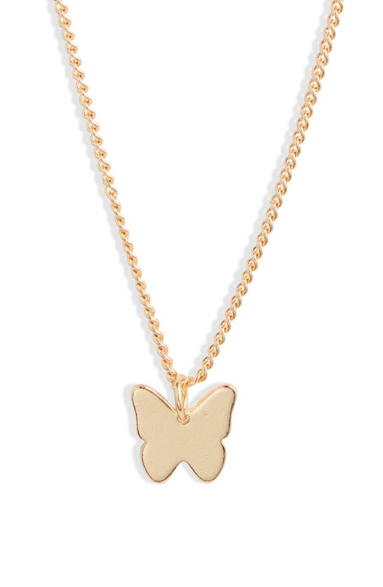 Shop Bp. Butterfly Pendant Necklace In Gold