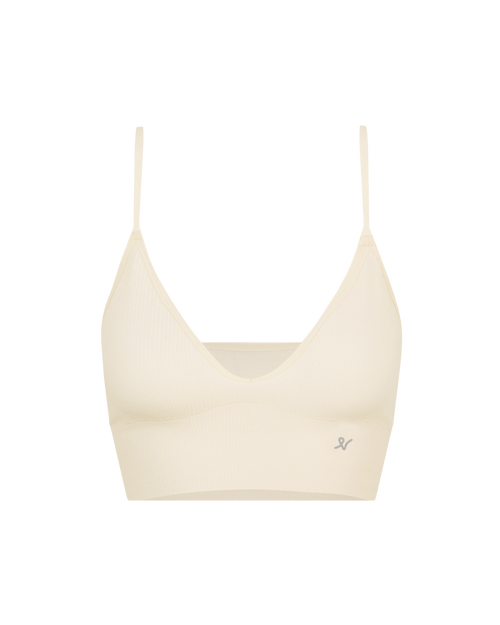 Shop Nudea The Tencel Seamless Bralette In White Sand