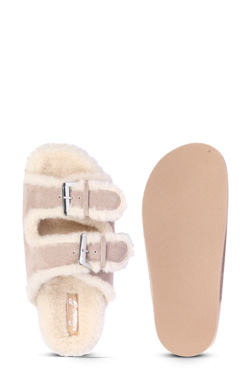 Shop Saint G Oleander Faux Fur Slide Sandal In Taupe