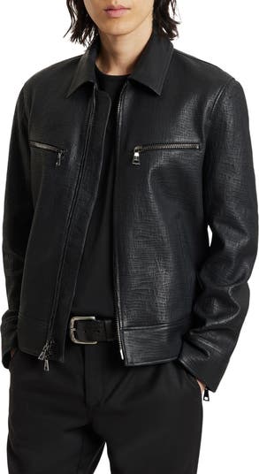 John Varvatos Tilden Embossed Leather Jacket | Nordstrom