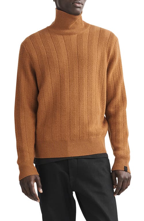 rag & bone Durham Herringbone Cashmere Turtleneck Sweater at Nordstrom,