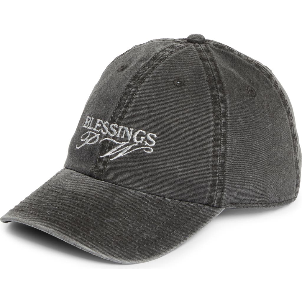 Paloma Wool Blessed Logo Cotton Adjustable Baseball Cap In Grey