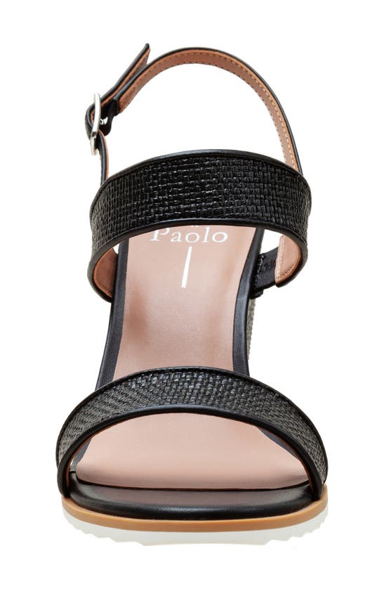 Shop Linea Paolo Edith Wedge Sandal In Black Raffia