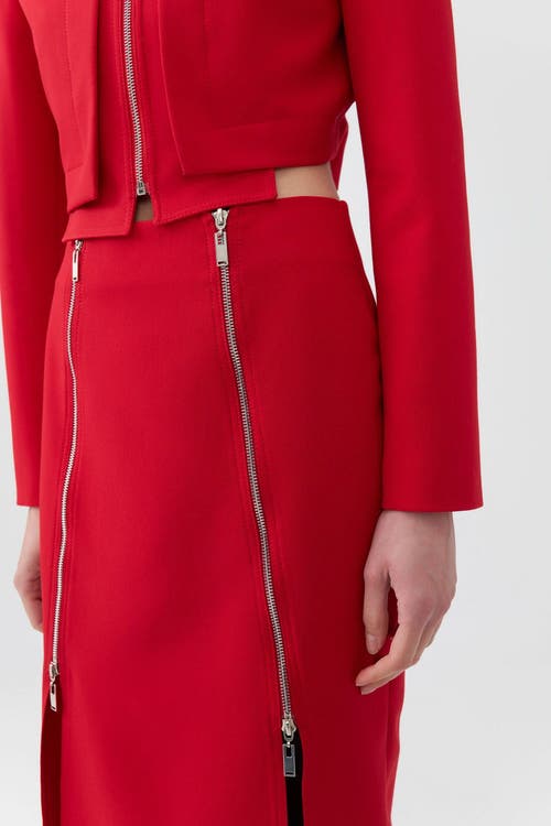 Shop Nocturne Pencil Skirt With Zipper Design In Red