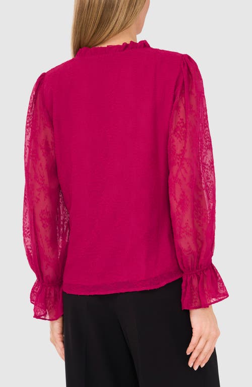 Shop Halogenr Halogen(r) Split Neck Ruffle Top In Raspberry Purple