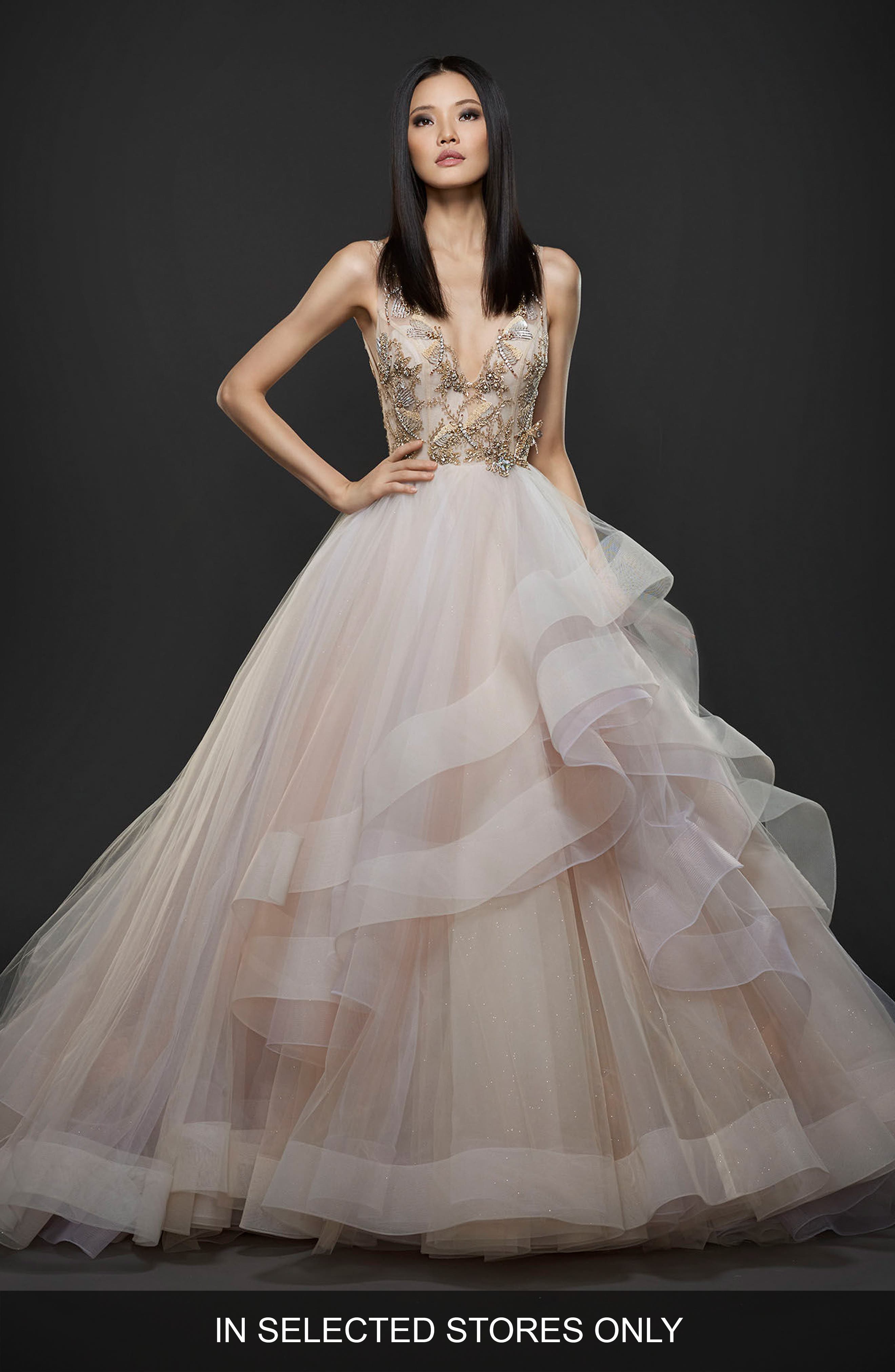Lazaro Embellished Layered Organza Ballgown, Size IN STORE ONLY - Ivory