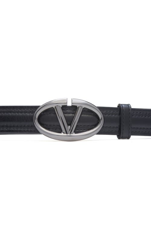 Shop Valentino Garavani Vlogo The Bold Leather Belt In 0no Nero