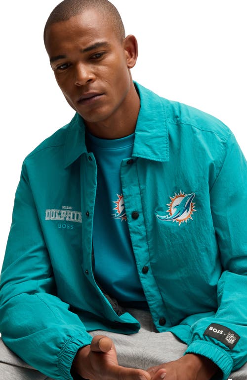 Shop Hugo Boss Boss X Nfl Otto Jacket In Miami Dolphins