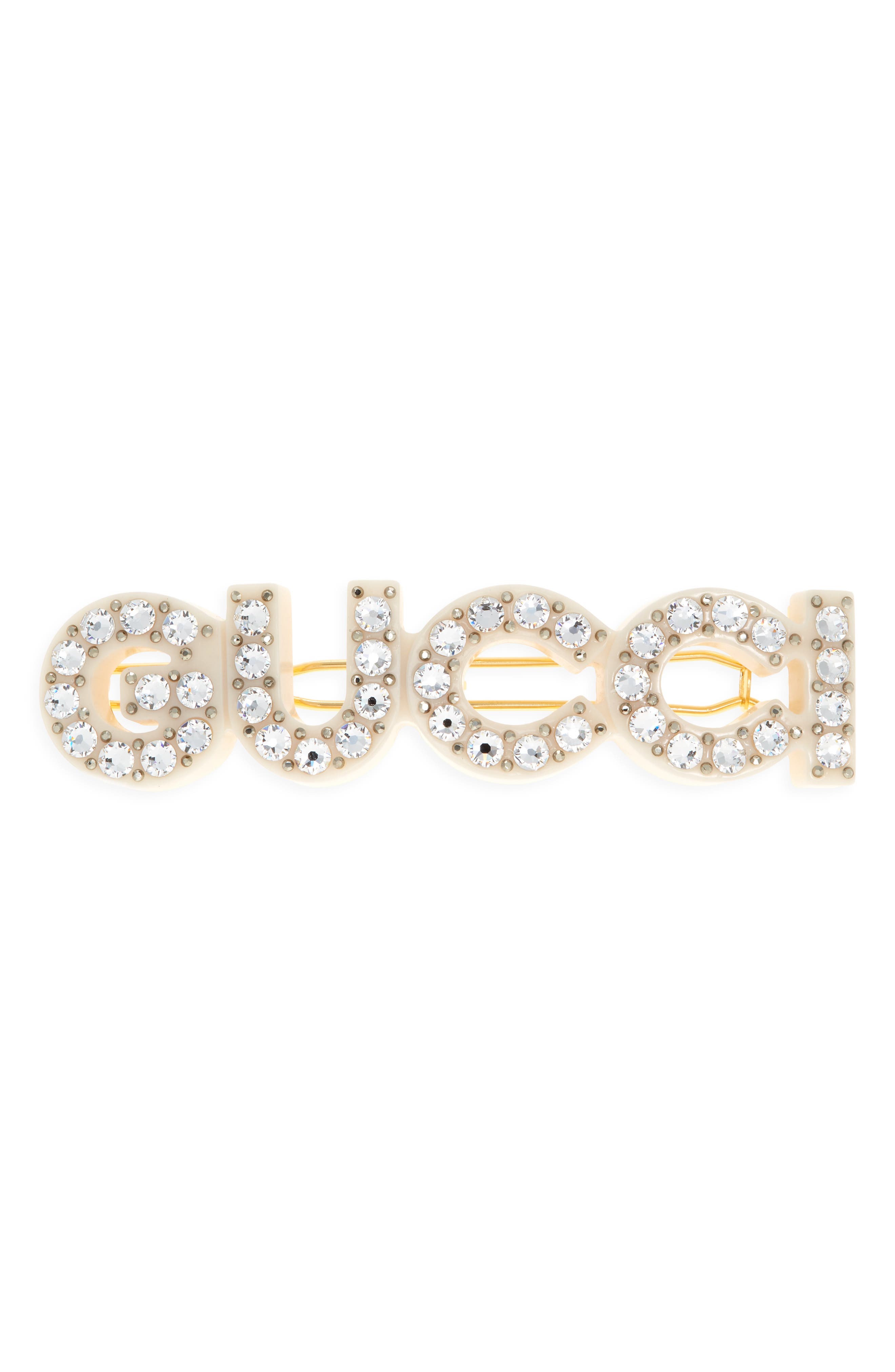 gucci rhinestone hair clip