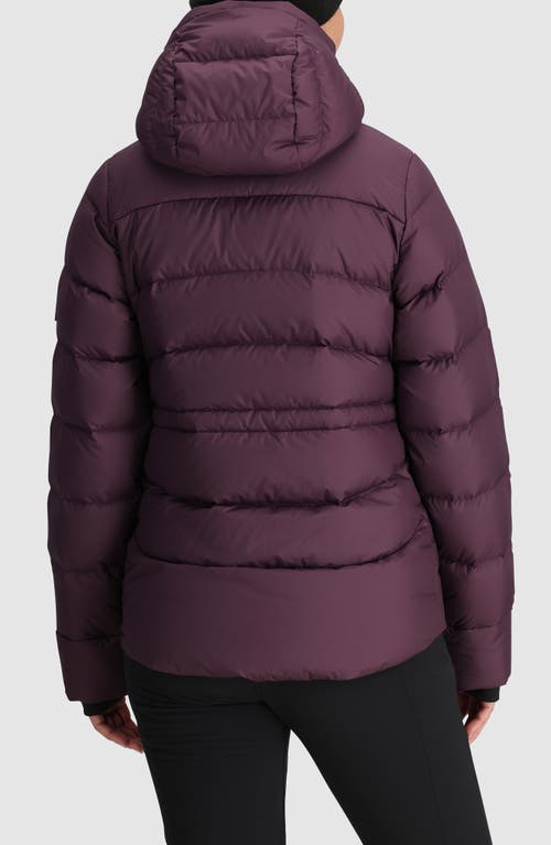 Shop Outdoor Research Coldfront Hooded 700 Fill Power Down Puffer Jacket In Amethyst