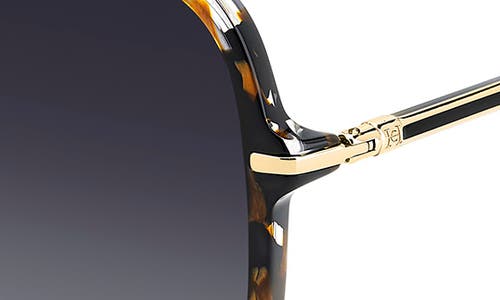 Carolina Herrera 58mm Gradient Square Sunglasses In Black Havana Gold/dark Grey