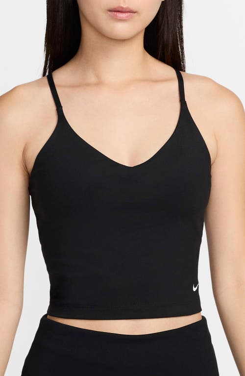 Shop Nike Dri-fit Light Support Sports Bra In Black/white