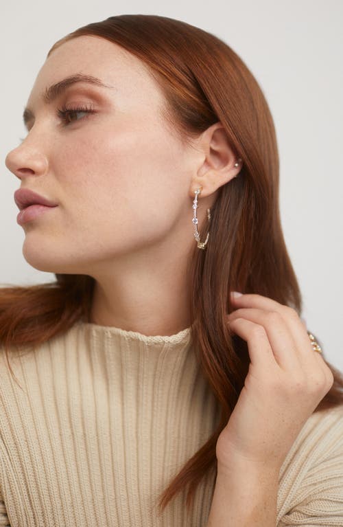 Shop Nadri Cassi Cubic Zirconia Inside Out Hoop Earrings In Gold