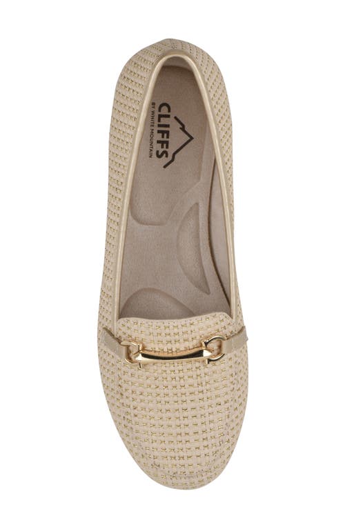 Cliffs By White Mountain Glowing Bit Loafer In Gold/ivory/raffia