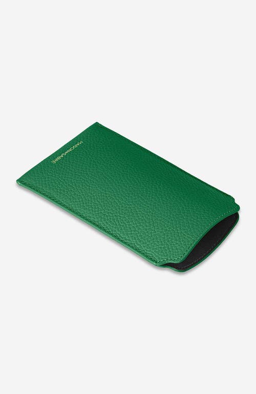 Shop Maison De Sabre Maison De Sabré Leather Sunglasses Sleeve In Emerald Green