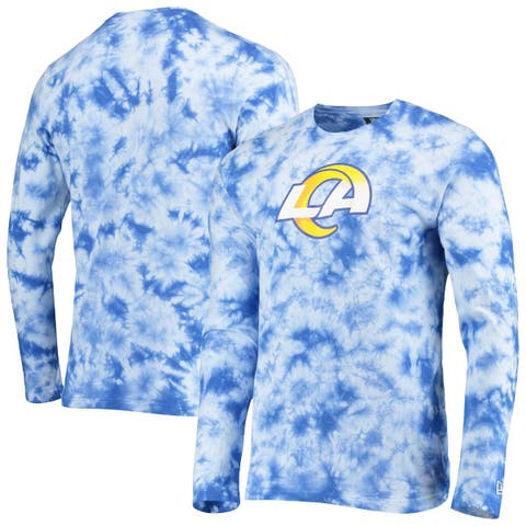 Junk Food Los Angeles Rams Long Sleeve Tie Dye Crewneck Tee