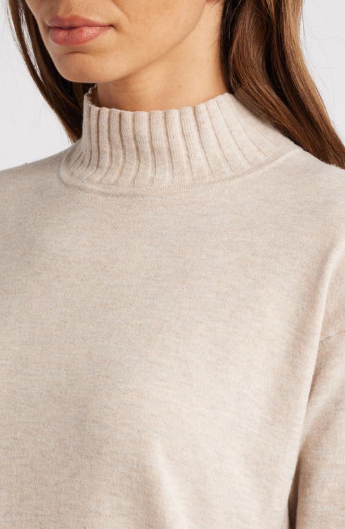 Shop Caslonr Caslon(r) Mock Neck Tunic Sweater In Tan Doeskin Heather