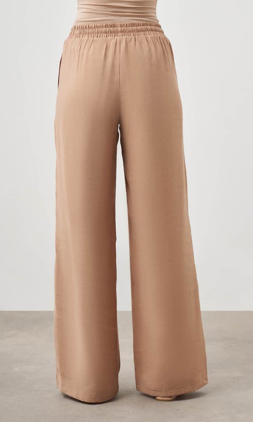 Shop Mizalle Wide Leg Pants In Beige