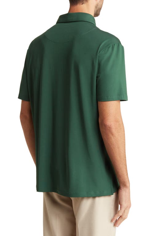 Tom Baine Performance Solid Polo In Hunter Green